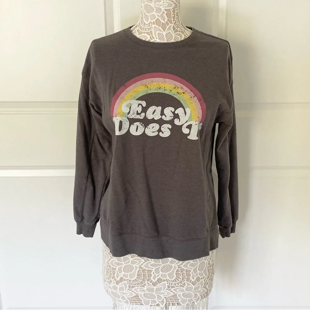 NEW Wildfox Easy Does It Crewneck Oversized Sweatshirt, Sz XS - Picture 5 of 9